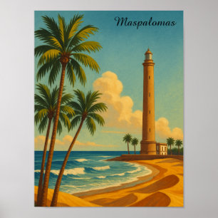 Affiche Belle plage de Maspalomas Meloneras Gran Canaria