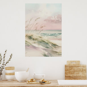 Affiche Belle plage pastel