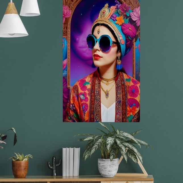 Affiche Belle princesse avec lunettes de soleil (Salon 1)