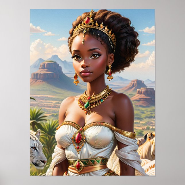 Affiche Belle princesse noire africaine (Devant)