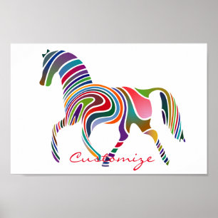 Affiche Belle Rainbow Color Horse Thunder_Cove