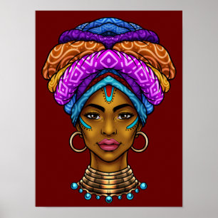 Affiche Belle reine africaine