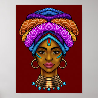 Affiche Belle reine africaine