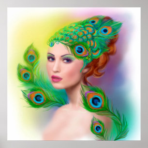 affiche Belle Ressort mode femme Peacock