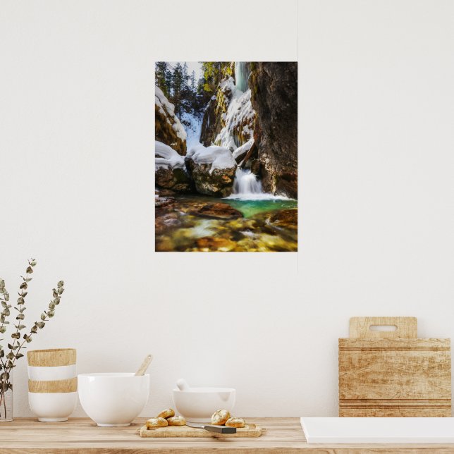 Affiche Belle rivière à Gozd Martuljek fin de l'hiver (Cuisine)