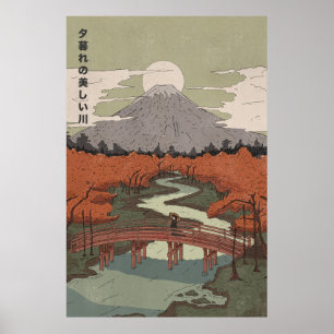 Affiche Belle Rivière Au Crépuscule