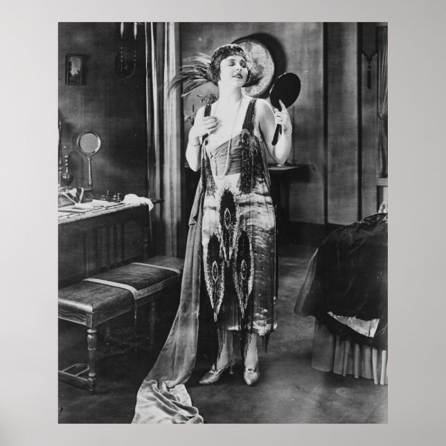 Affiche Belle robe de femme Flapper Style années 1920 (Devant)