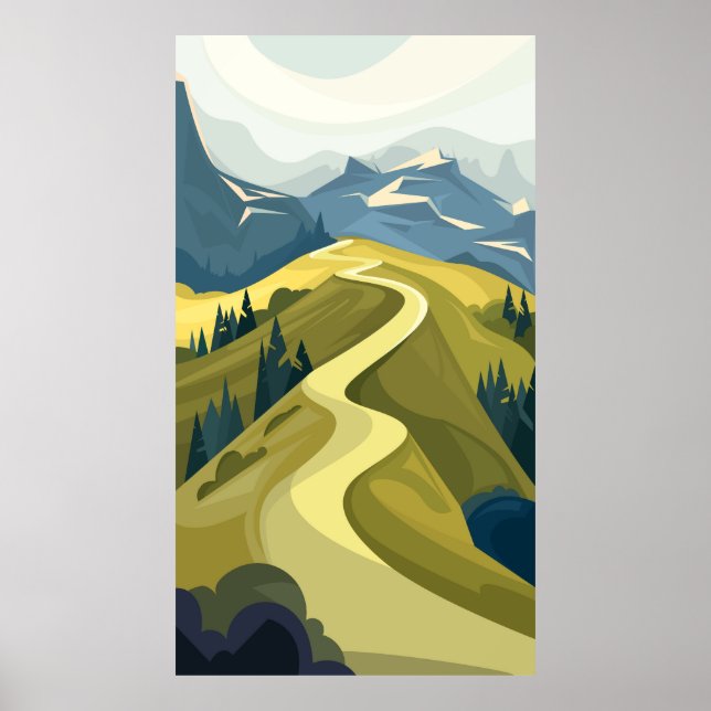Affiche Belle route de montagne (Devant)