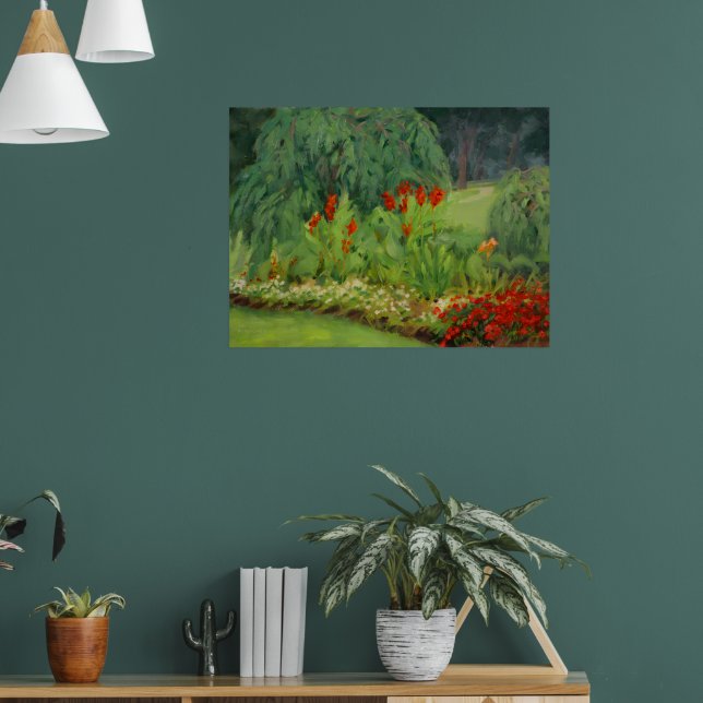 Affiche Belle scène de parc Floral Red Green (Salon 1)