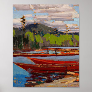 Affiche Belle scène du lac canadien Tom Thomson Bateaux