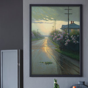 Affiche Belle Scène Stormy Street Ai Art