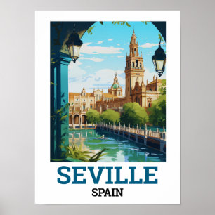 Affiche Belle Séville Beauté de l'Andalousie Espagne Voyag