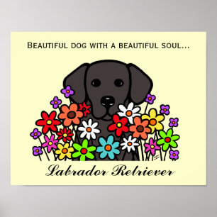 Affiche Belle Soul Black Labrador Illustration