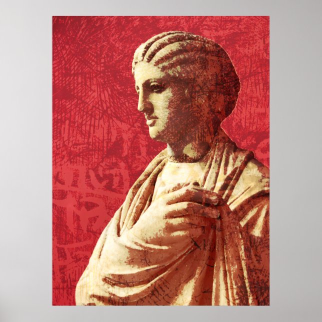 Affiche Belle statue classique antique d'une femme (Devant)