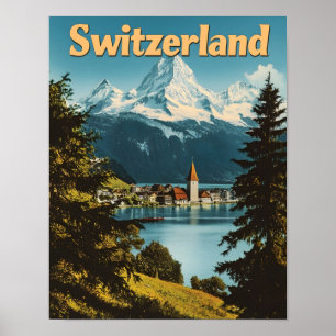 Affiche Belle Suisse Alpes suisses Montagnes Pittoresques