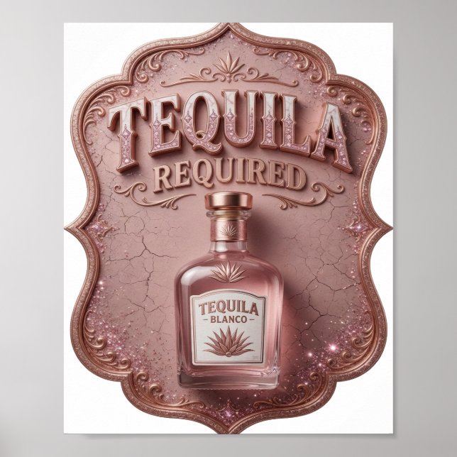 Affiche Belle TEQUILA REQUIS en or (Devant)
