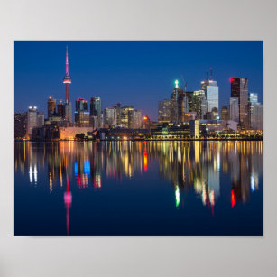 Affiche Belle Toronto Canada Soirée Skyline