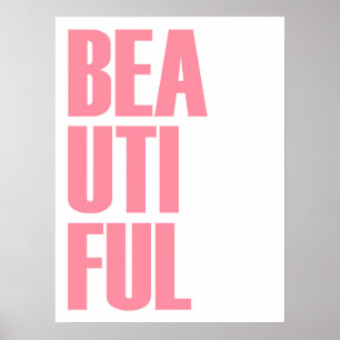 Affiche Belle Typographie Minimaliste Rose