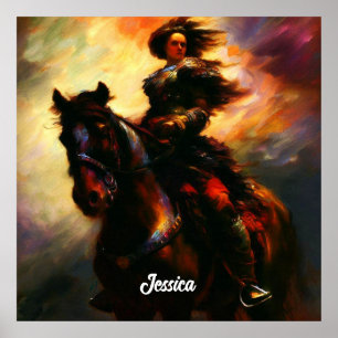 Affiche Belle Valkyrie à cheval