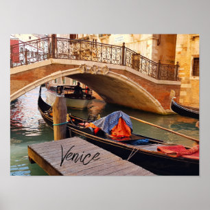Affiche Belle Venise Italie Canal bateau Voyage