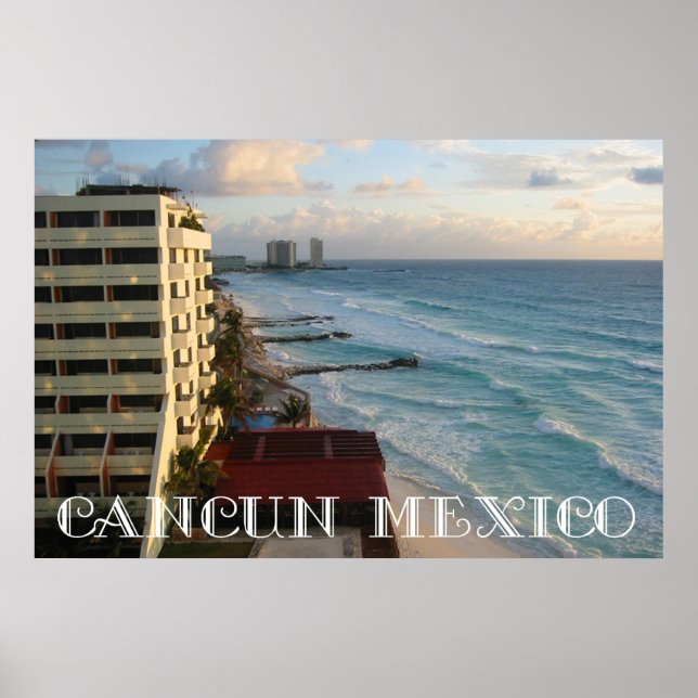 Affiche Belle vue sur l'océan de Cancun (Devant)