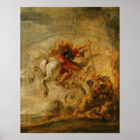 Bellerophon Riding Pegasus Combattre la Chimera