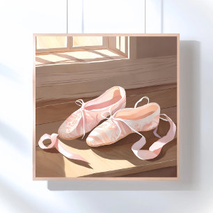 Affiche Belles Chaussons De Ballet Joli rose
