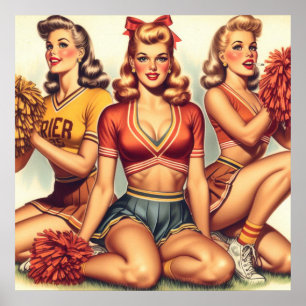 Affiche Belles Cheerleaders vintages