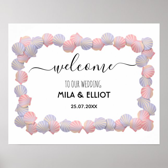 Affiche Belles coquilles salées de la mer (Devant)