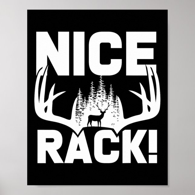 Affiche Belles cornes de cerf drôle chasse humour  (Devant)