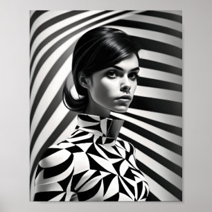 Affiche Belles femmes noires et blanches Art.Portrait