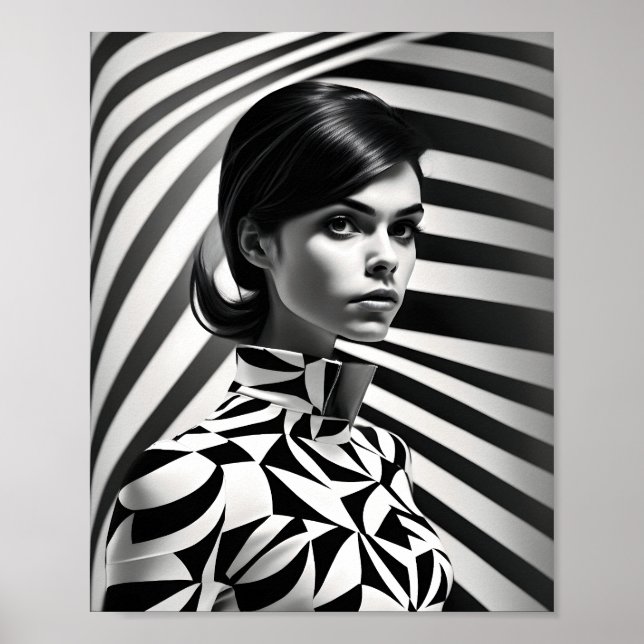 Affiche Belles femmes noires et blanches Art.Portrait (Devant)