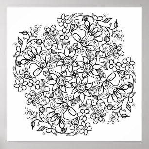 Affiche Belles Fleurs Couleur