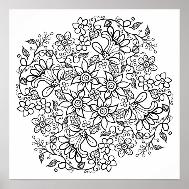 Affiche Belles Fleurs Couleur (Devant)