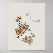 Belles fleurs isolées beige