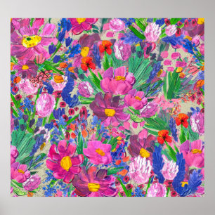 Affiche Belles fleurs : papier peint Fleur sauvage aquarel