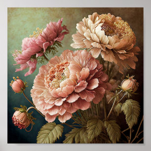 Affiche Belles fleurs vintage
