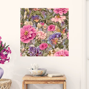 Affiche Belles fleurs Vintages