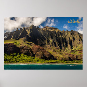 Affiche Belles monts Hawaii