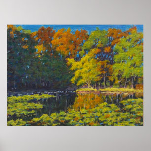 Affiche Belles réflexions de couleurs d'automne