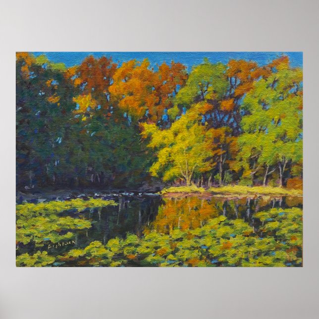 Affiche Belles réflexions de couleurs d'automne (Devant)