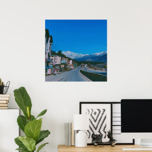 Affiche Belles routes de montagne de neige