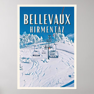 Affiche Bellevaux Hirmentaz Station de ski