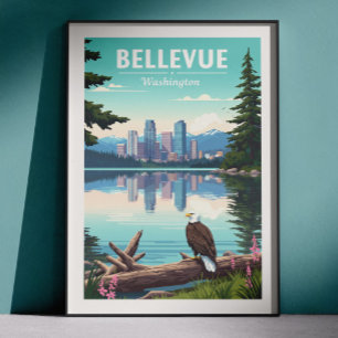 Affiche Bellevue Washington vintage