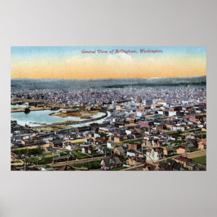 Affiche Bellingham, Washington - Aerial of City