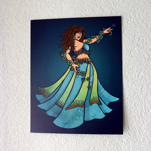 Affiche Belly Dancer Ruby Teal Art (Créateur téléchargé)
