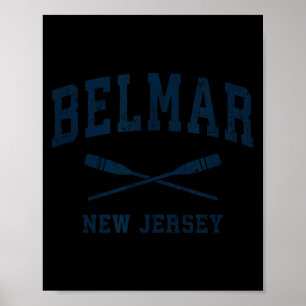 Affiche Belmar New Jersey Vintage Pagaies Nautiques Sports