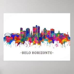 Affiche Belo Horizonte Brésil Skyline