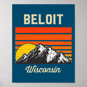Affiche Beloit Wisconsin Retro City State USA