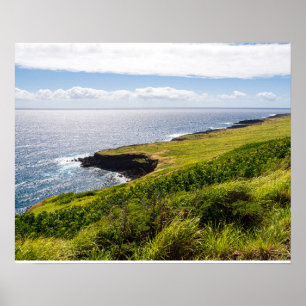 Affiche belvédère de haleokane et océan pacifique